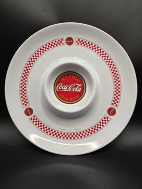 Coca-Cola Chip And Dip Bowl / Platter 12" by Everyday Gibson Plastic Game Day